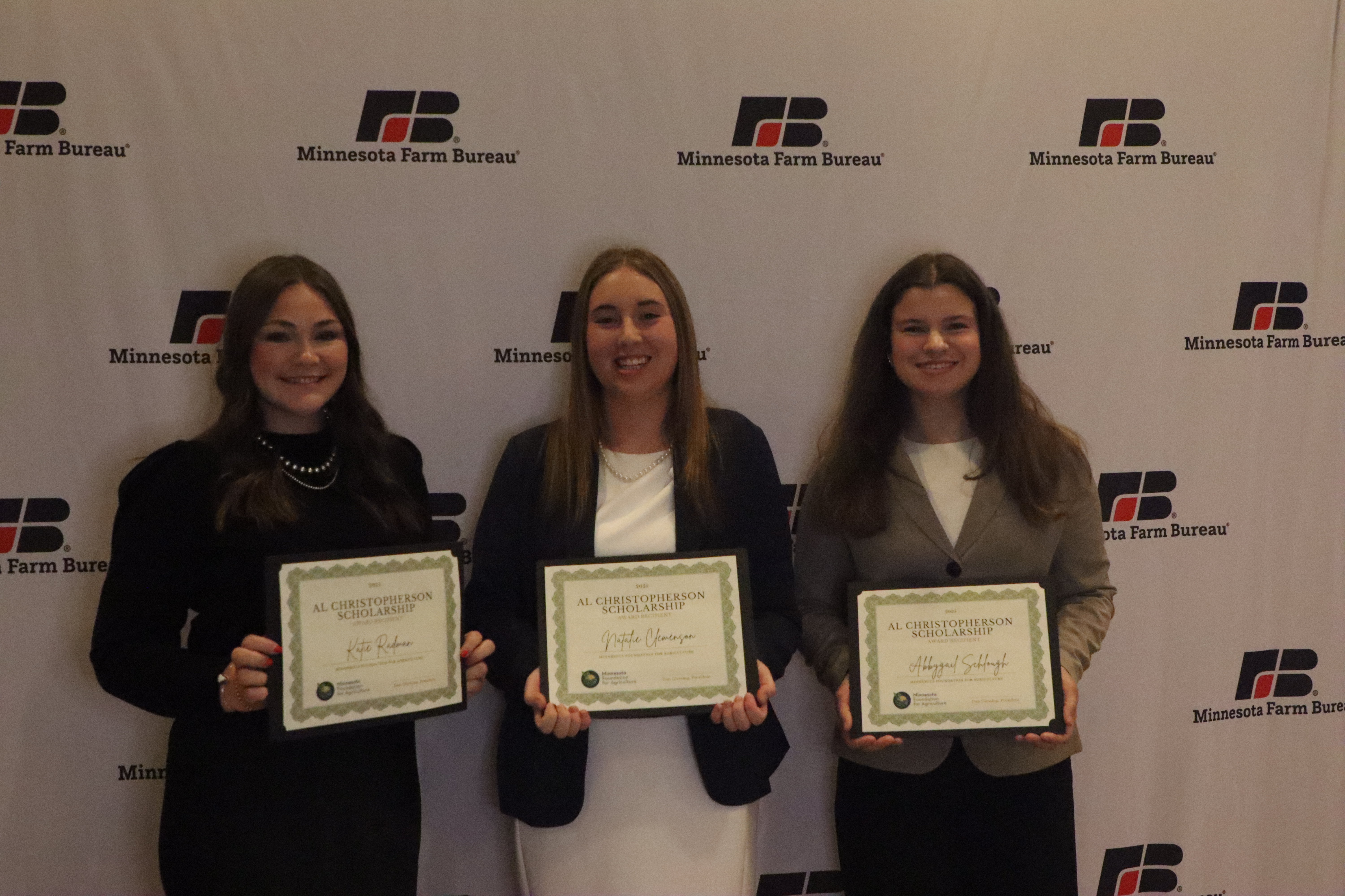 2023 Al Christopherson Scholarship recipients Theresa Gustafson, Lily Krona, Megan Ratka and Kestlyn Willert